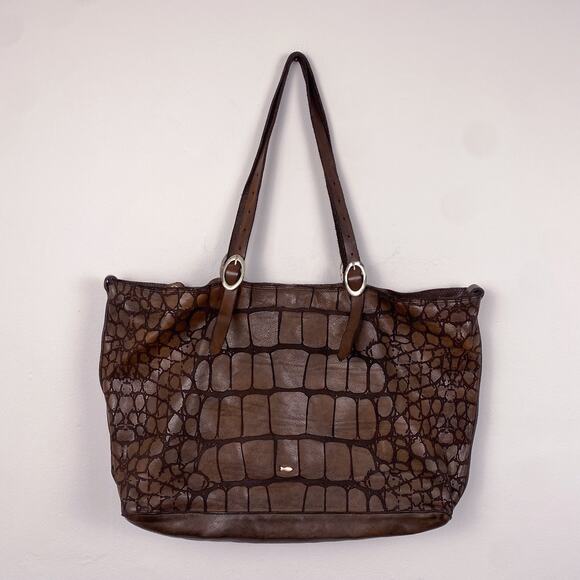 Campomaggi Centaurus in Crocodile Print Laser-Embossed Brown Leather - Picture 2 of 11